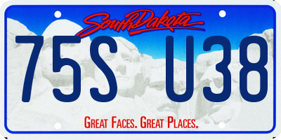 SD license plate 75SU38