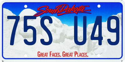 SD license plate 75SU49