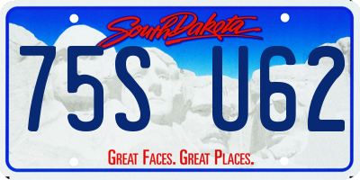 SD license plate 75SU62