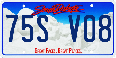SD license plate 75SV08