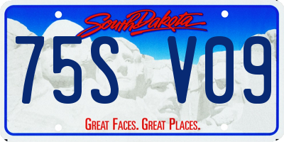 SD license plate 75SV09