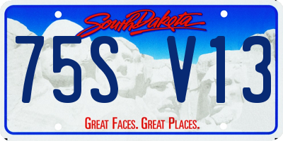 SD license plate 75SV13