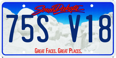 SD license plate 75SV18