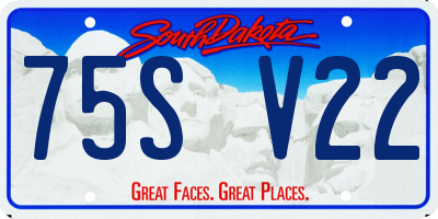 SD license plate 75SV22