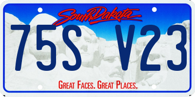 SD license plate 75SV23