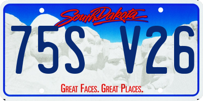 SD license plate 75SV26