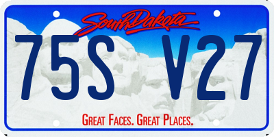 SD license plate 75SV27