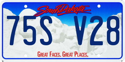 SD license plate 75SV28