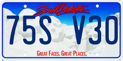SD license plate 75SV30