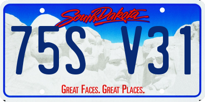 SD license plate 75SV31