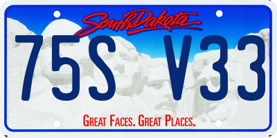 SD license plate 75SV33