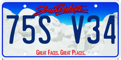 SD license plate 75SV34