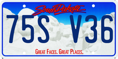 SD license plate 75SV36