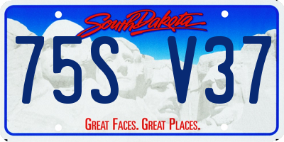 SD license plate 75SV37