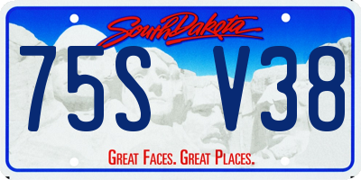 SD license plate 75SV38