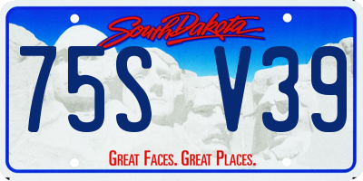 SD license plate 75SV39