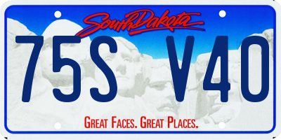 SD license plate 75SV40