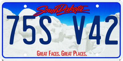 SD license plate 75SV42