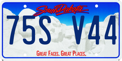 SD license plate 75SV44
