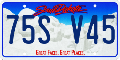 SD license plate 75SV45