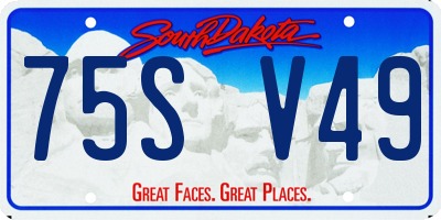 SD license plate 75SV49