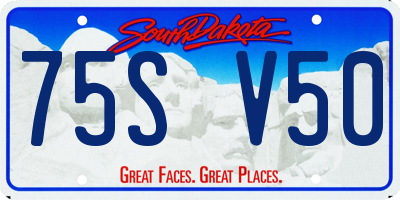 SD license plate 75SV50