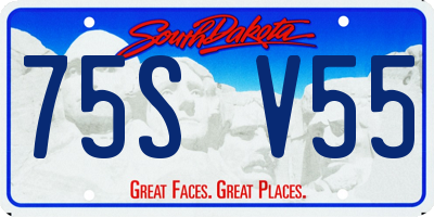 SD license plate 75SV55