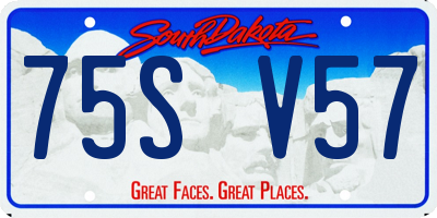 SD license plate 75SV57