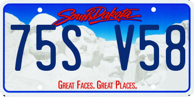 SD license plate 75SV58
