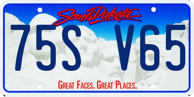 SD license plate 75SV65