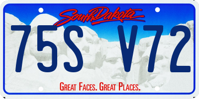 SD license plate 75SV72