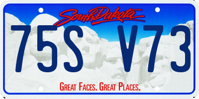 SD license plate 75SV73