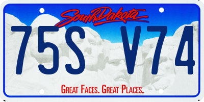 SD license plate 75SV74