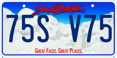 SD license plate 75SV75