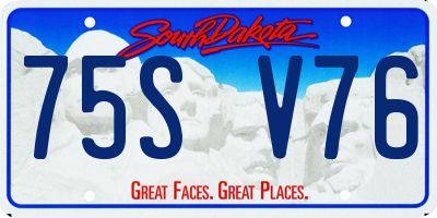 SD license plate 75SV76