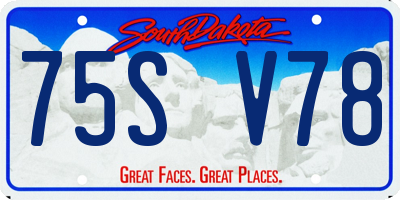 SD license plate 75SV78