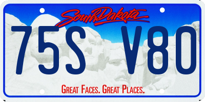 SD license plate 75SV80