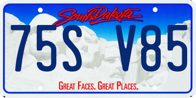 SD license plate 75SV85