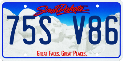 SD license plate 75SV86
