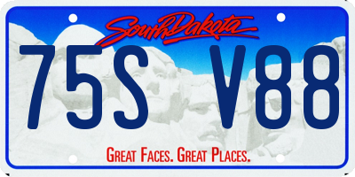 SD license plate 75SV88