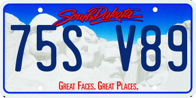 SD license plate 75SV89