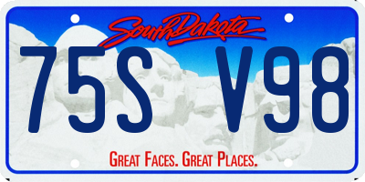 SD license plate 75SV98