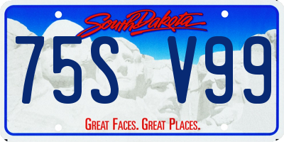 SD license plate 75SV99