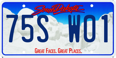 SD license plate 75SW01