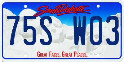 SD license plate 75SW03