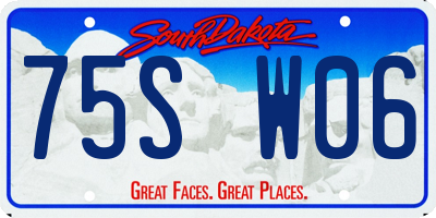 SD license plate 75SW06