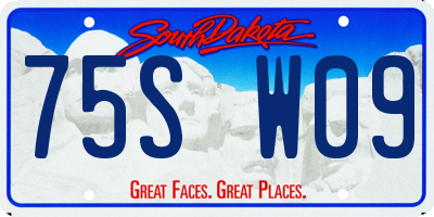 SD license plate 75SW09