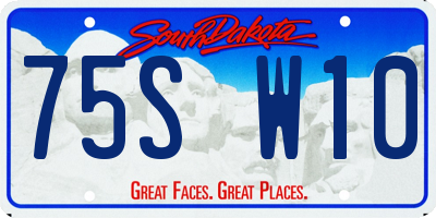 SD license plate 75SW10