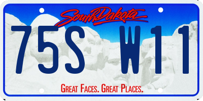 SD license plate 75SW11