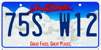 SD license plate 75SW12